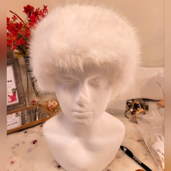 Winter Fox Fur Headband, Plush Stretch EAR WARMERS MUFFS - Picture 8 of 8